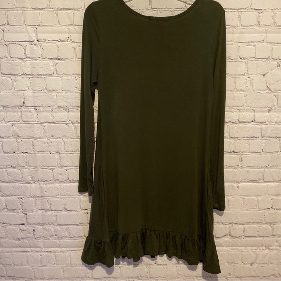 Annabelle Olive Small A Line Midi Dress W/Pockets - Picture 2 of 3